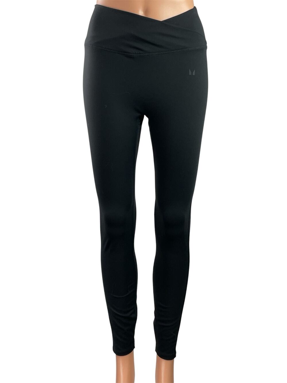 MP Tempo Womens Black Mid Rise Skinny Activewear Workout Yoga Leggings Pants M